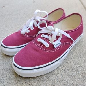 Vans Authentic Burgundy & White Skate Shoes
